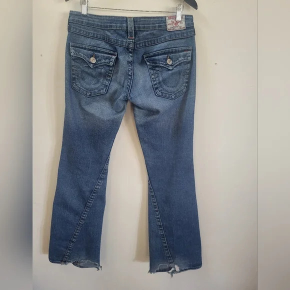 True Religion Blue Boot Cut Jeans with Signature Stitching - Picture 2 of 8